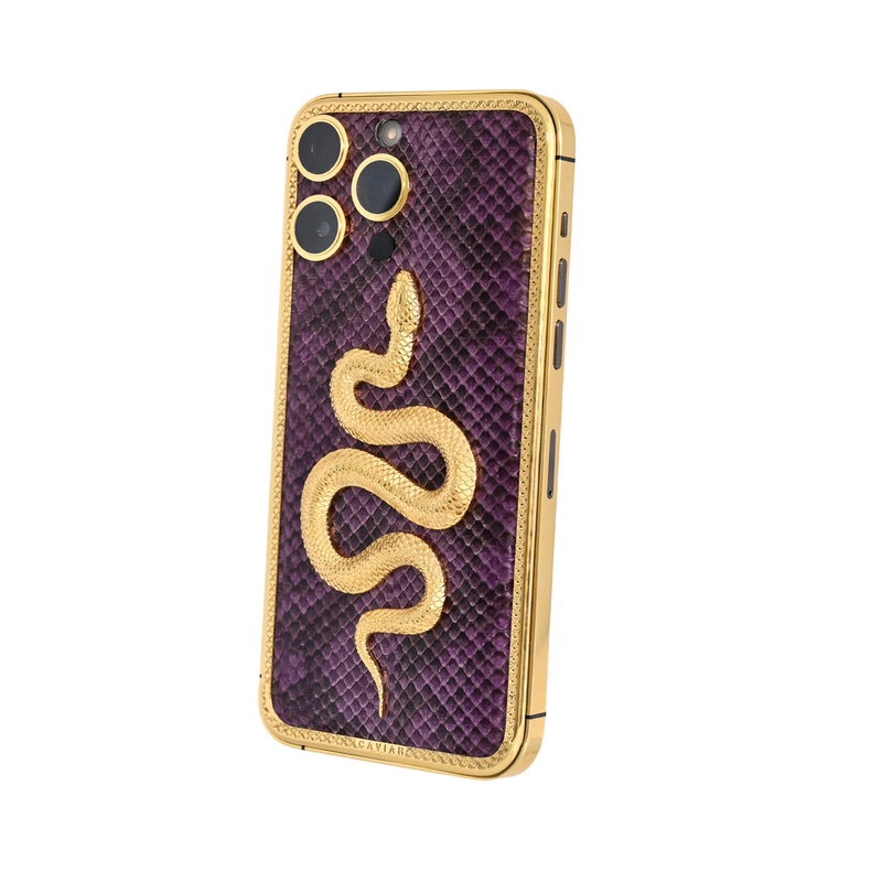 Caviar Luxury 24K Gold Customized iPhone 14 Pro Max 1 TB Leather Exotic Snake Limited Edition, UAE Version